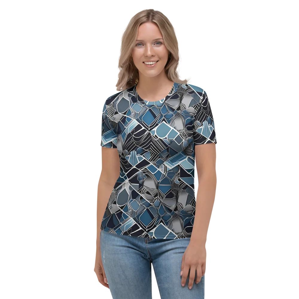 Cobalt Shard on Women's Crew Neck T-Shirt — Front
