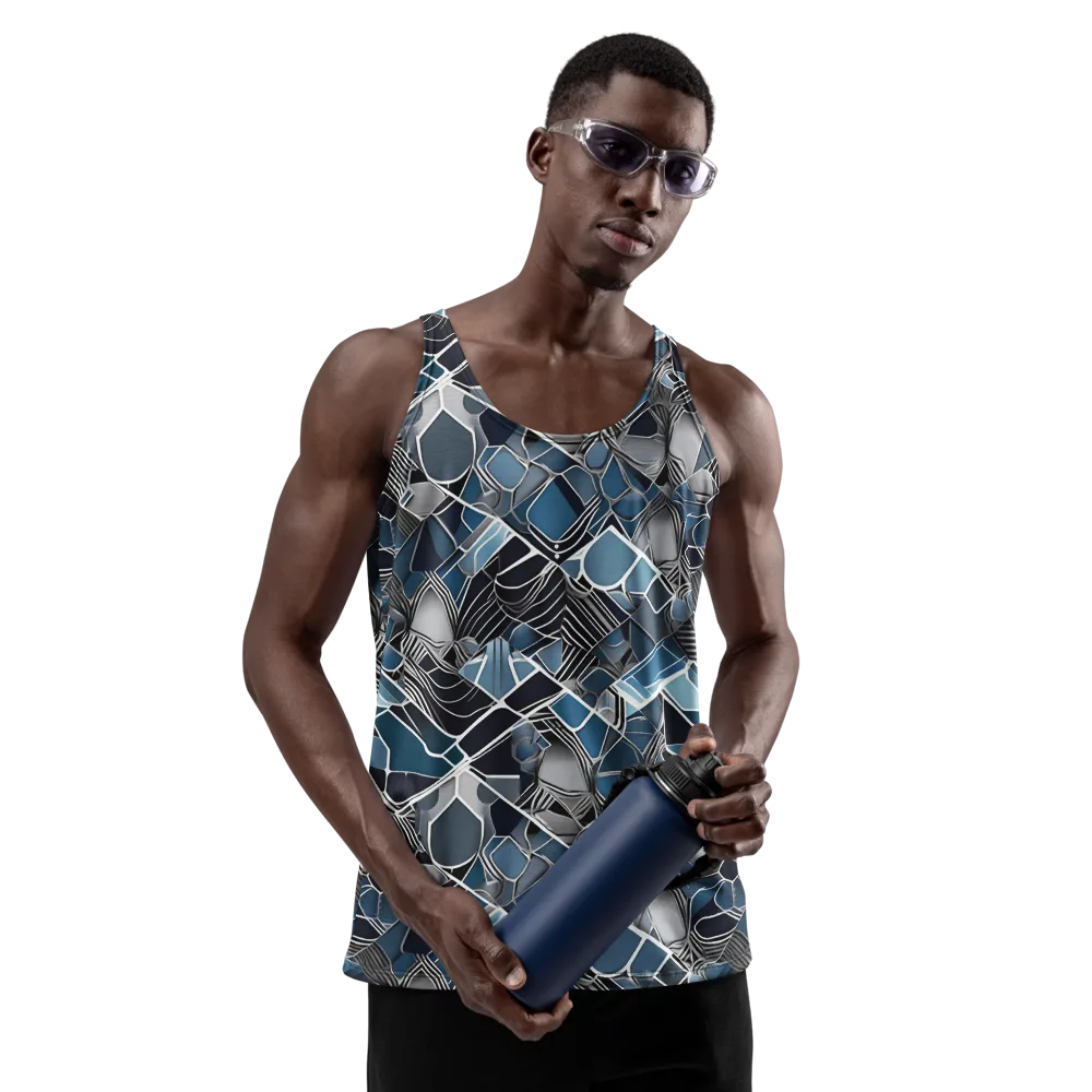 Cobalt Shard on Men's Tank Top — Front