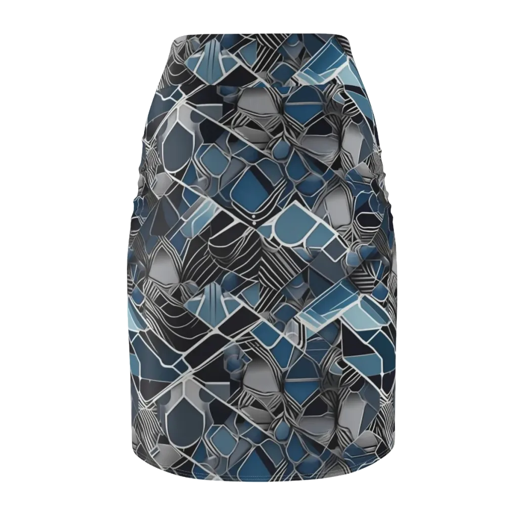 Cobalt Shard on Pencil Skirt — Back