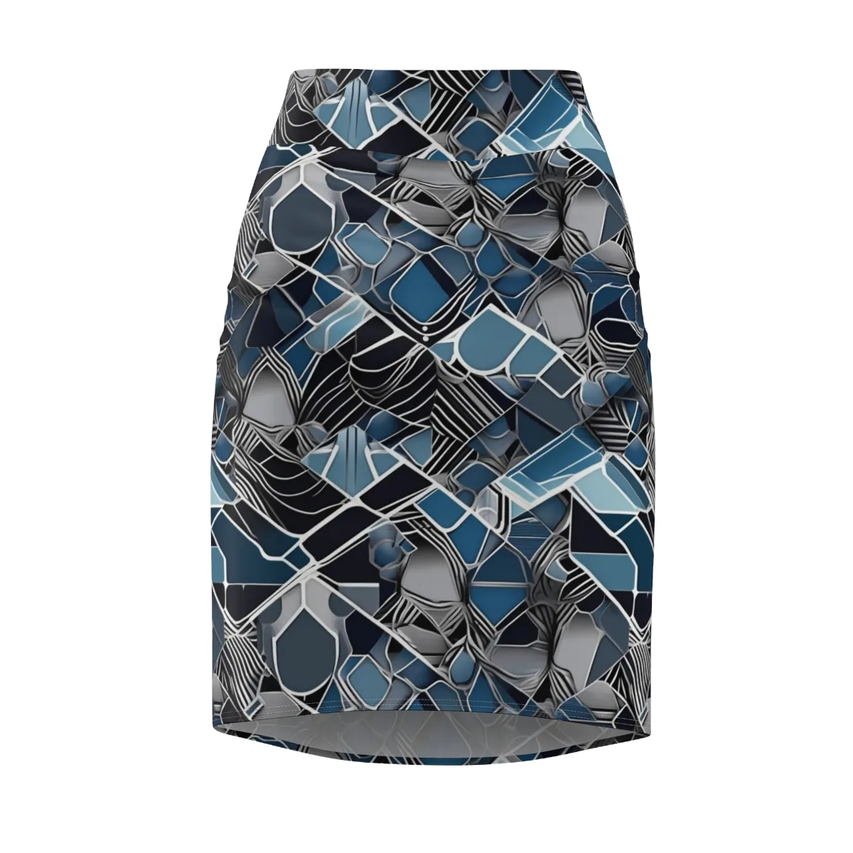 Cobalt Shard on Pencil Skirt — Front