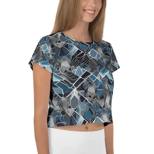 Cobalt Shard on a Crop Tee