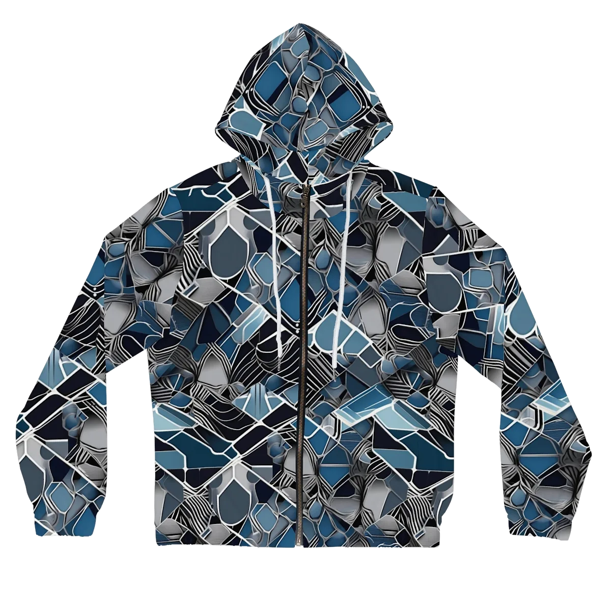 Cobalt Shard on Women's Full-Zip Hoodie — Front