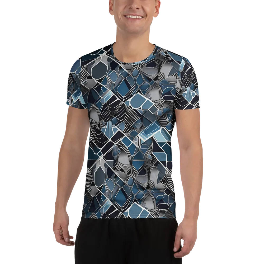 Cobalt Shard on Men's Athletic T-Shirt — Front