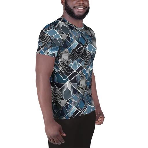 Cobalt Shard on a Men's Athletic T-Shirt