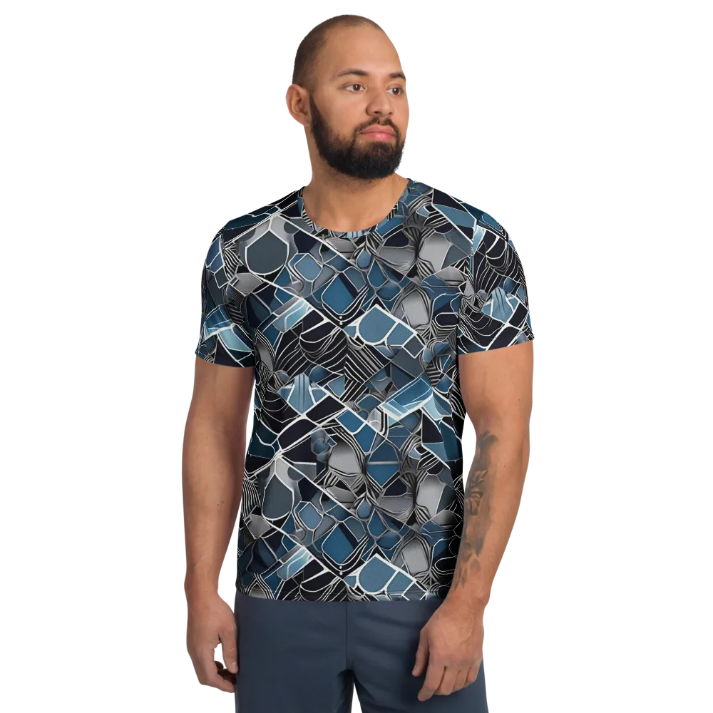 Cobalt Shard on Men's Athletic T-Shirt — Front
