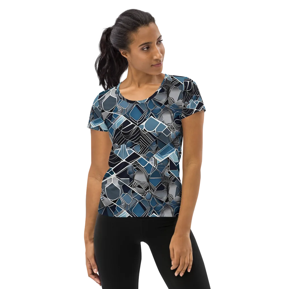 Cobalt Shard on Women's Athletic T-Shirt — Front