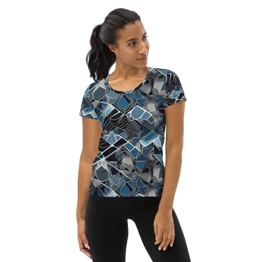 Cobalt Shard on a Women's Athletic T-Shirt