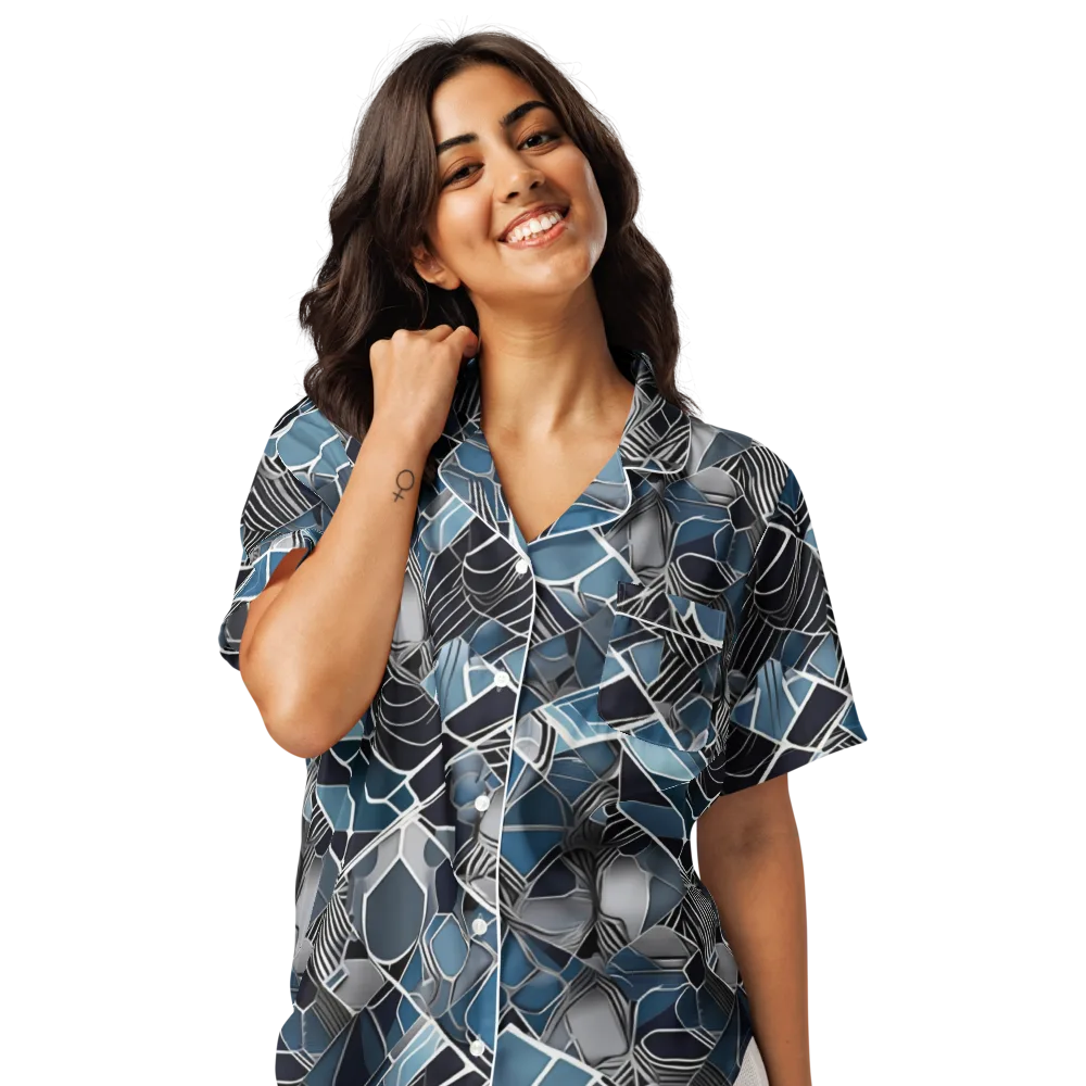Cobalt Shard on Women's Short Sleeve Pajama Top — Front