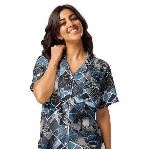 Cobalt Shard on a Women's Short Sleeve Pajama Top