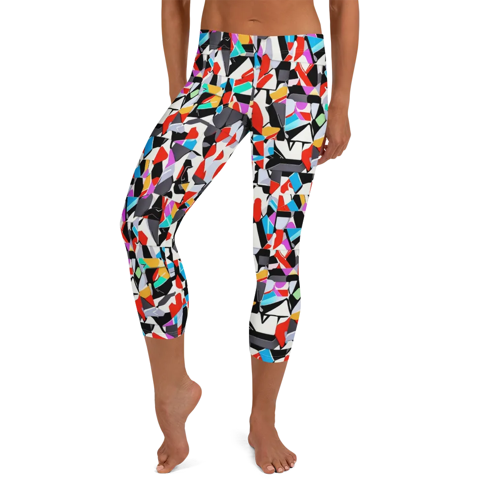 Prismatic Shuffle on Capri Leggings — Front