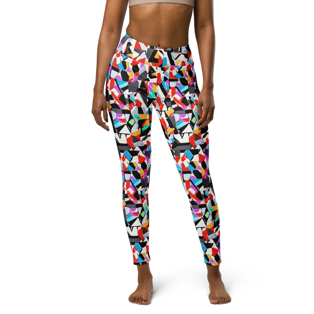 Prismatic Shuffle on Yoga Leggings — Front