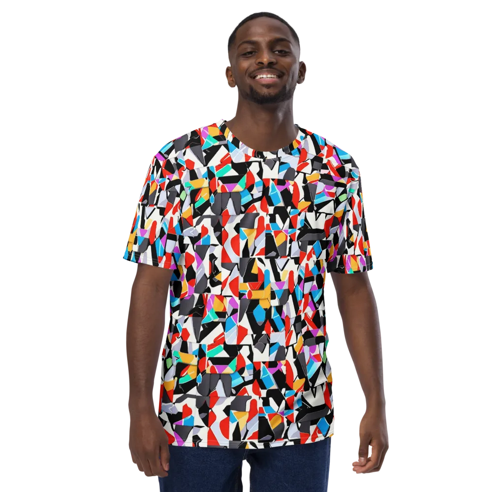 Prismatic Shuffle on Men's Crew Neck T-Shirt — Front