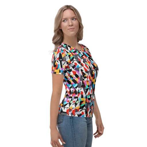 Prismatic Shuffle on a Women's Crew Neck T-Shirt