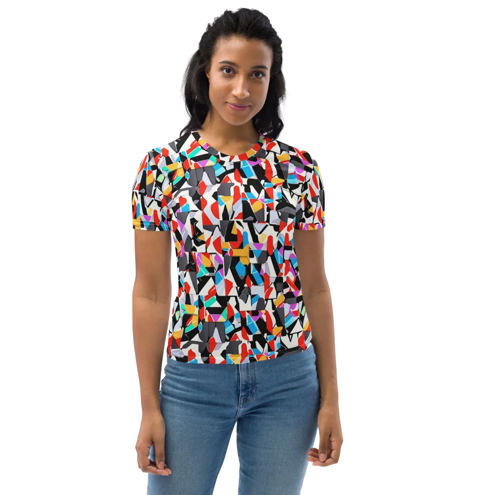 Prismatic Shuffle on Women's Crew Neck T-Shirt — Front