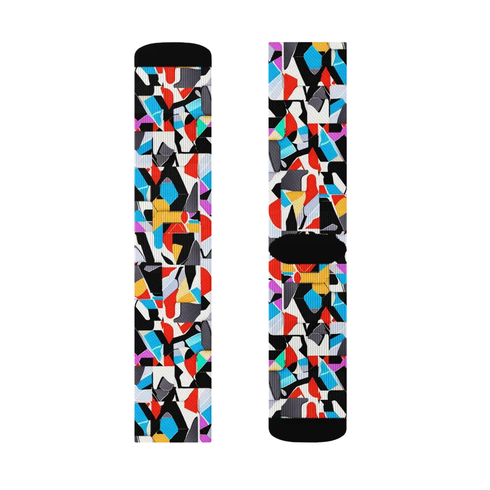 Prismatic Shuffle on Socks — Left Sock