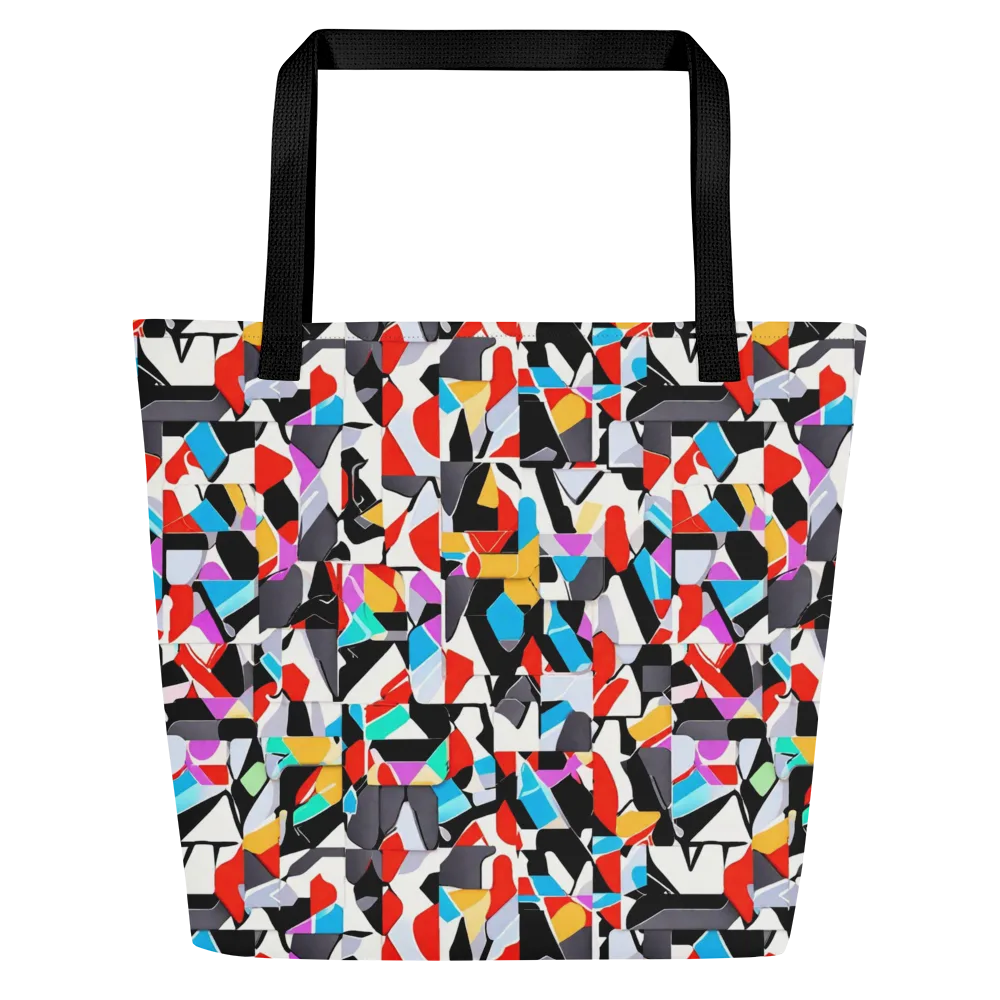 Prismatic Shuffle on Large Tote Bag W/ Pocket — Front