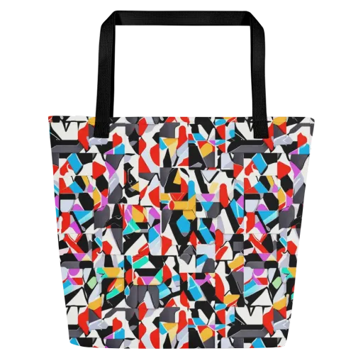 Prismatic Shuffle on a Large Tote Bag W/ Pocket