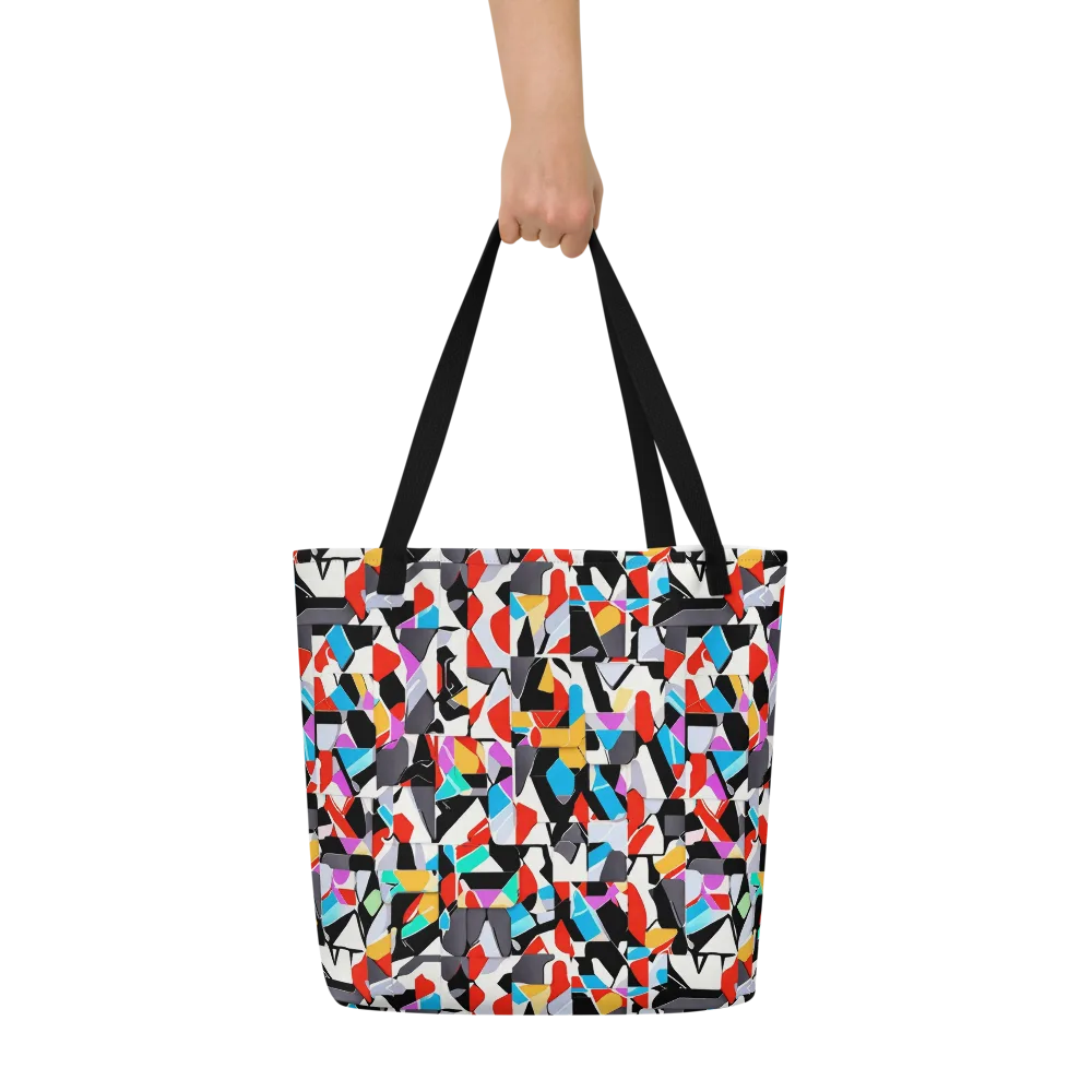 Prismatic Shuffle on Large Tote Bag W/ Pocket — Front