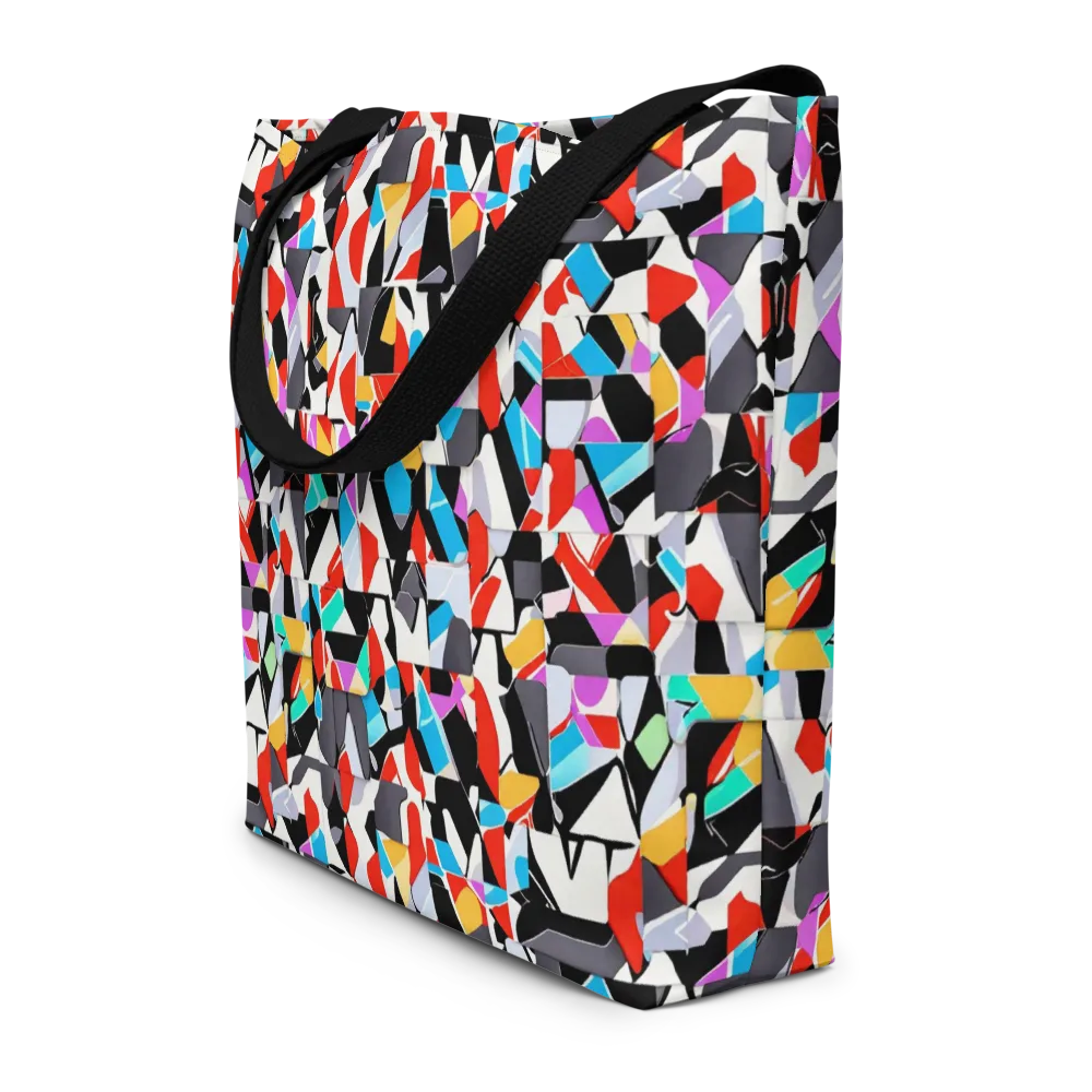 Prismatic Shuffle on Large Tote Bag W/ Pocket — Front
