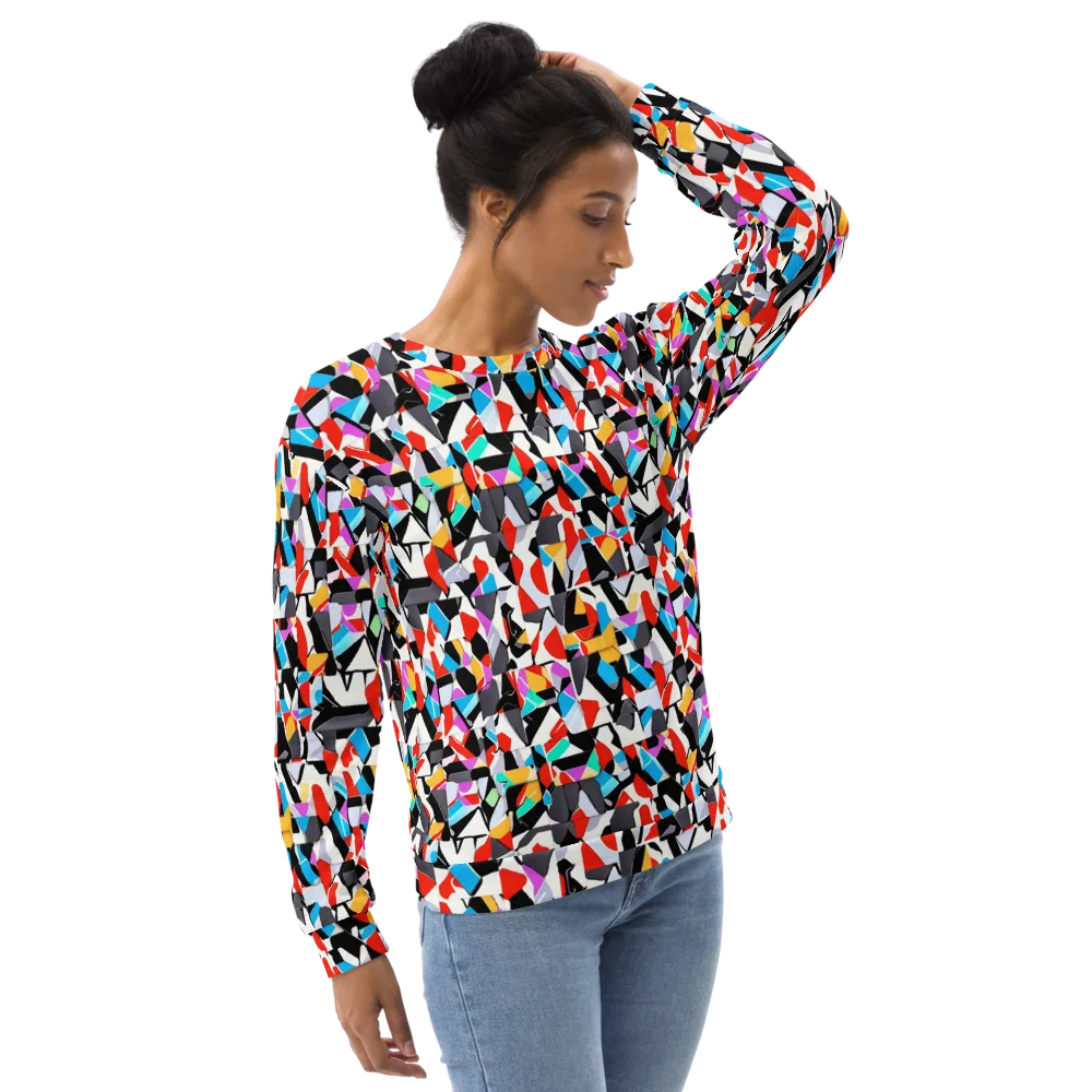 Prismatic Shuffle on Sweatshirt — Right Front