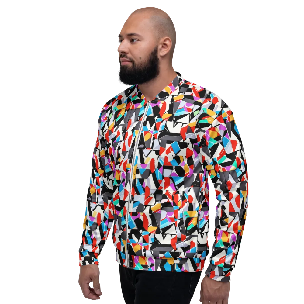 Prismatic Shuffle on Bomber Jacket — Left