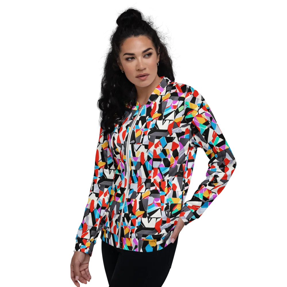 Prismatic Shuffle on Bomber Jacket — Left