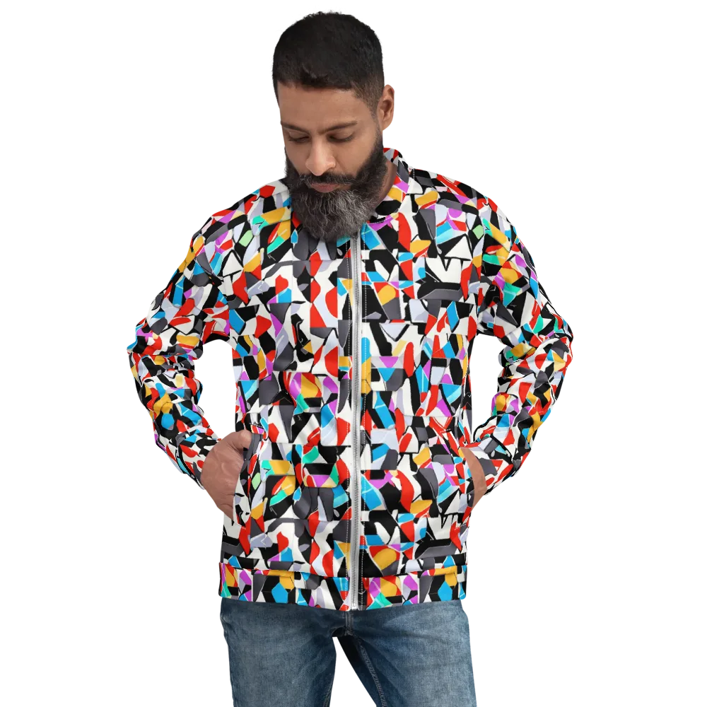 Prismatic Shuffle on Bomber Jacket — Front