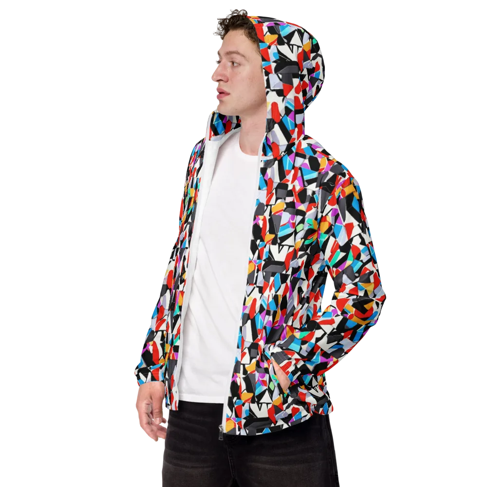 Prismatic Shuffle on Men's Windbreaker — Left Front