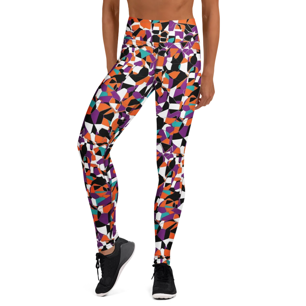 Modern Stained Glass on Yoga Leggings — Front