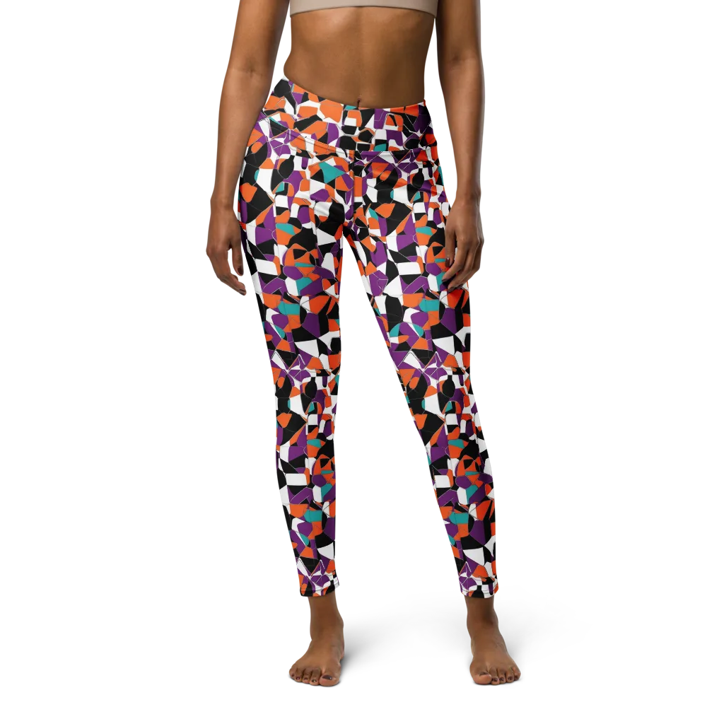 Modern Stained Glass on Yoga Leggings — Front