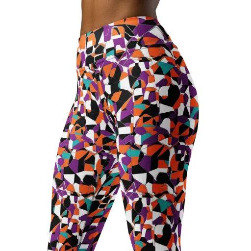 Modern Stained Glass on a Yoga Leggings