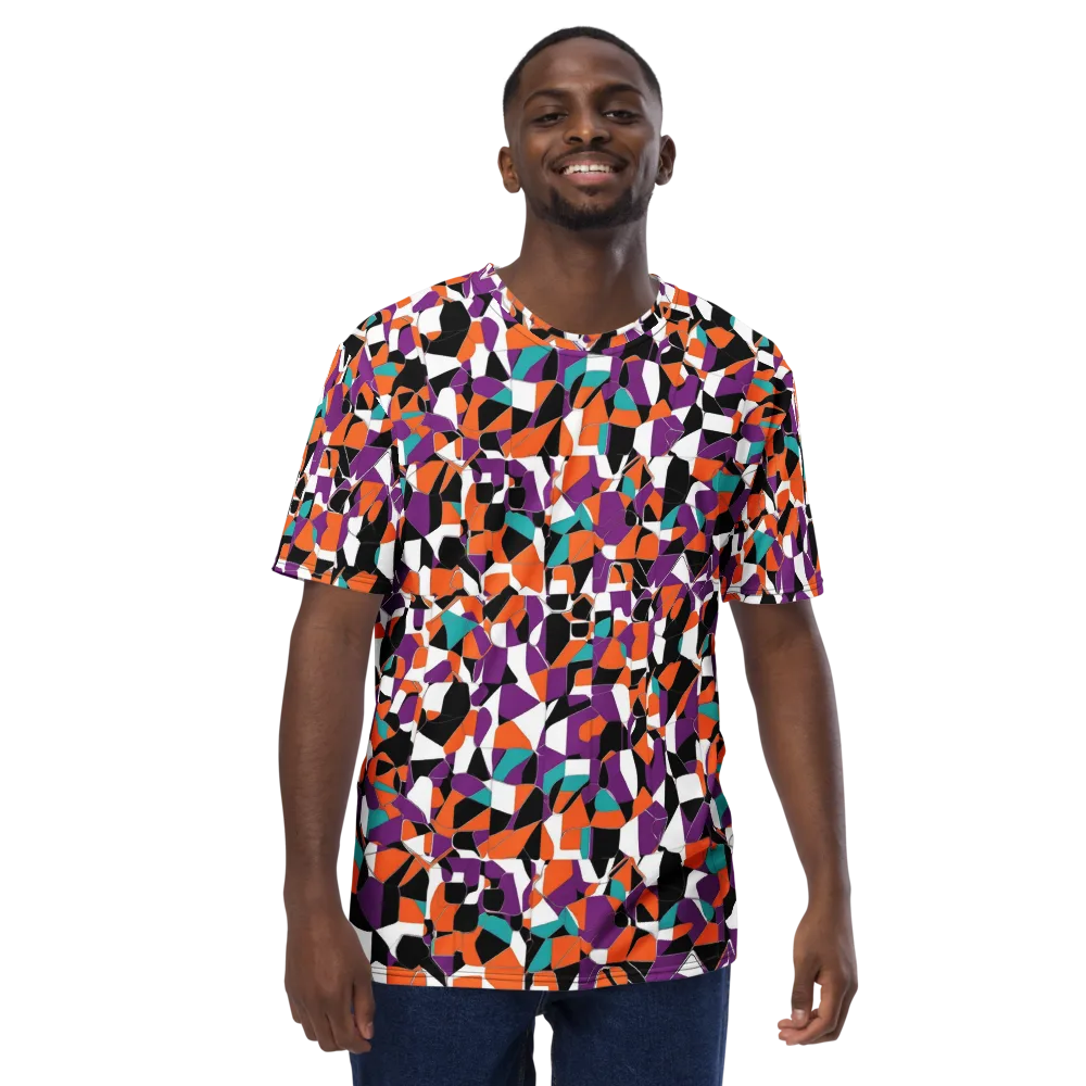 Modern Stained Glass on Men's Crew Neck T-Shirt — Front