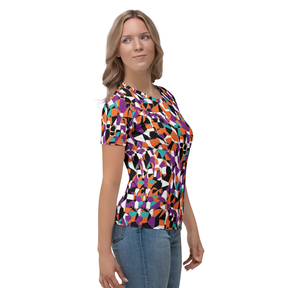 Modern Stained Glass on Women's Crew Neck T-Shirt — Right