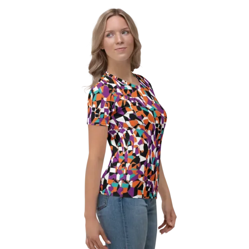Modern Stained Glass on a Women's Crew Neck T-Shirt