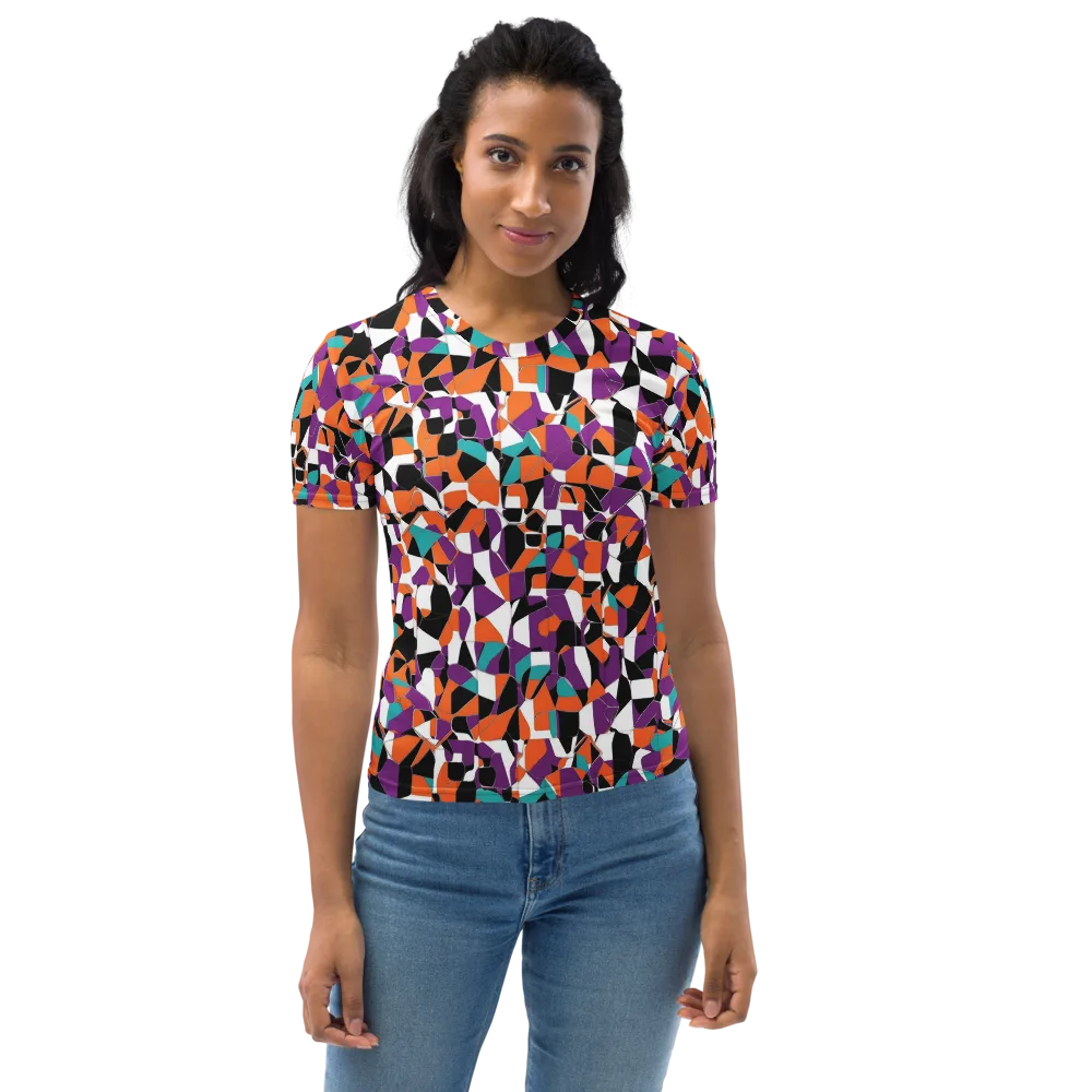 Modern Stained Glass on Women's Crew Neck T-Shirt — Front