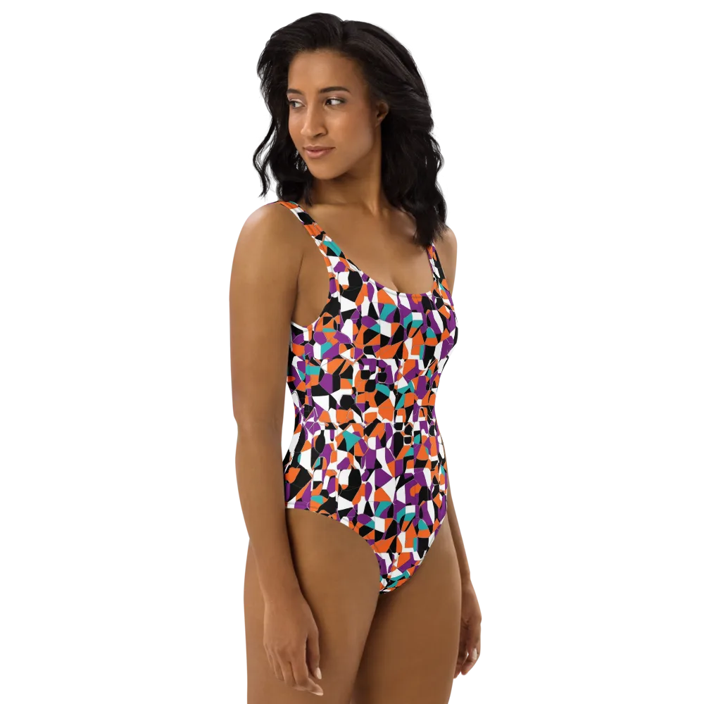 Modern Stained Glass on One-Piece Swimsuit — Right