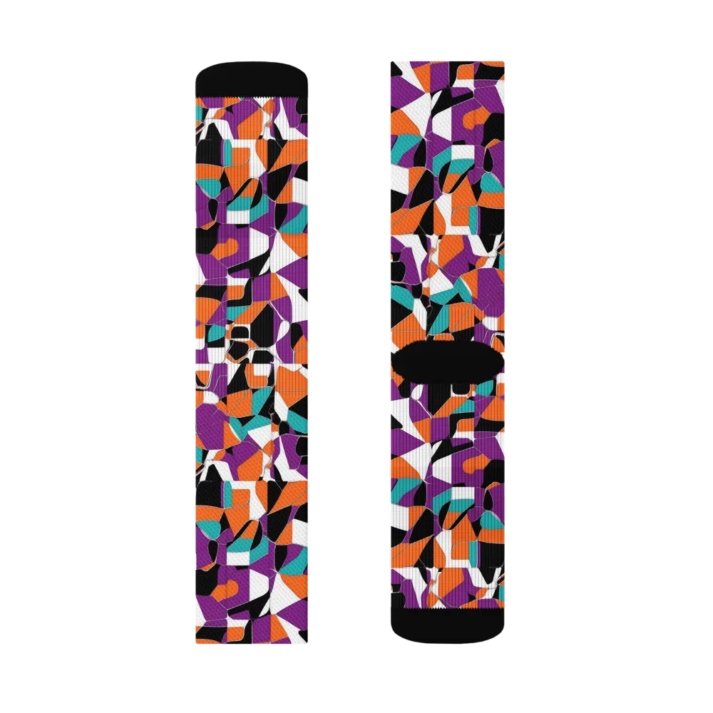 Modern Stained Glass on Socks — Left Sock
