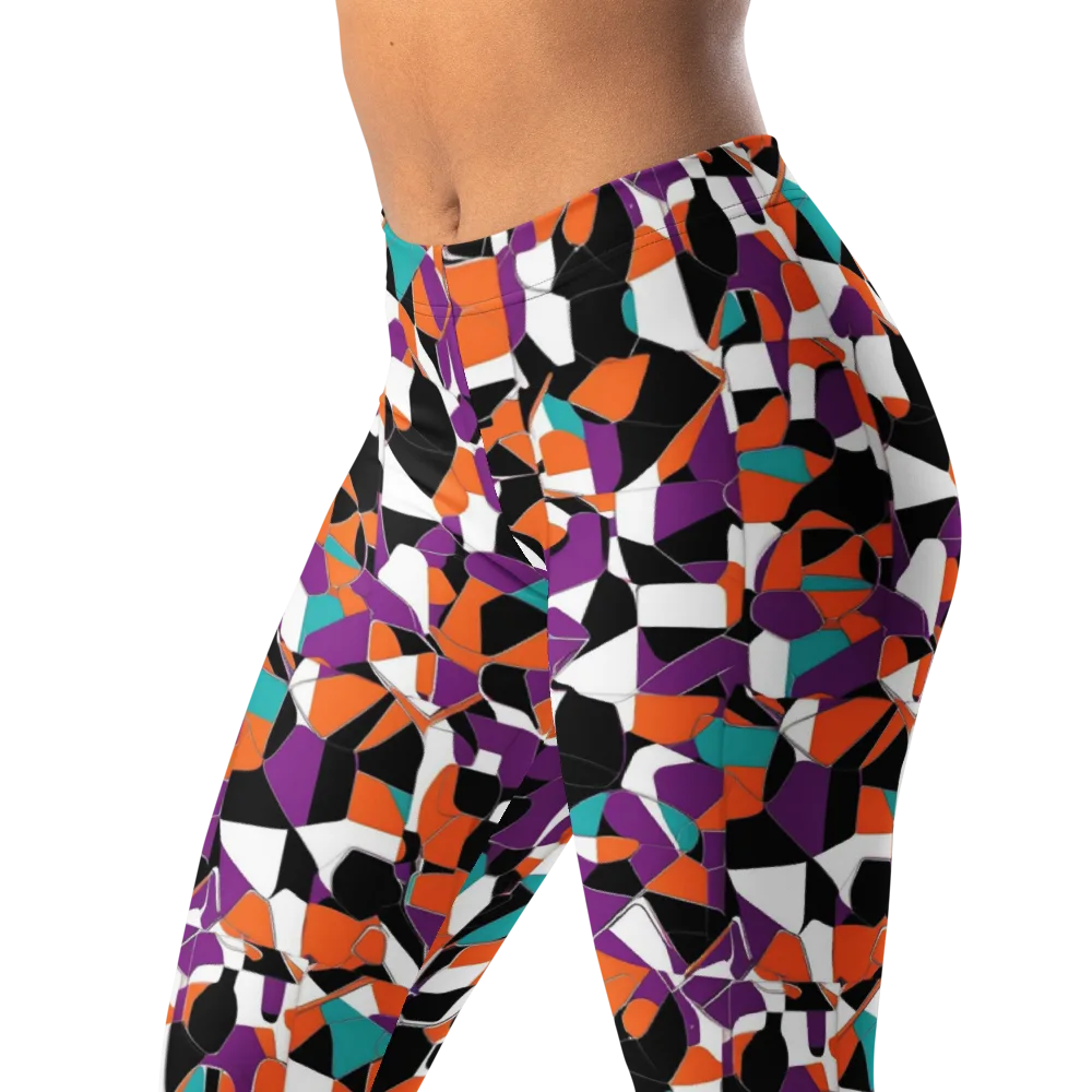 Modern Stained Glass on Leggings — Left Front