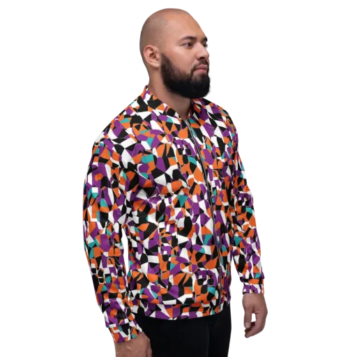 Modern Stained Glass on a Bomber Jacket