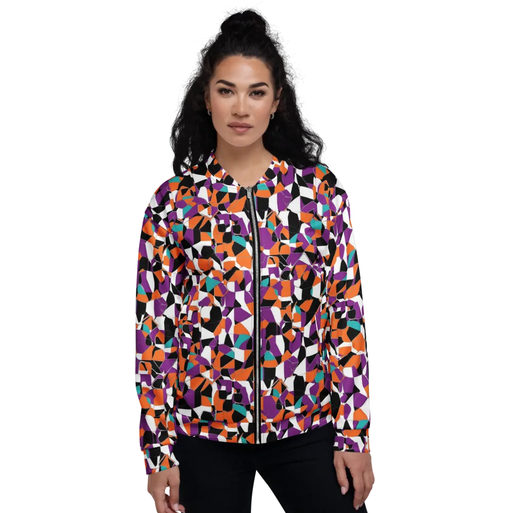 Modern Stained Glass on Bomber Jacket — Front