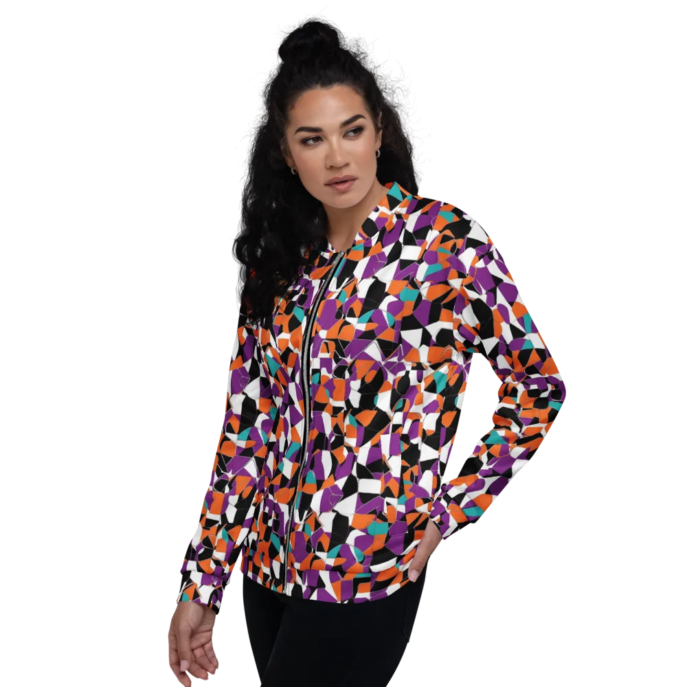 Modern Stained Glass on Bomber Jacket — Left