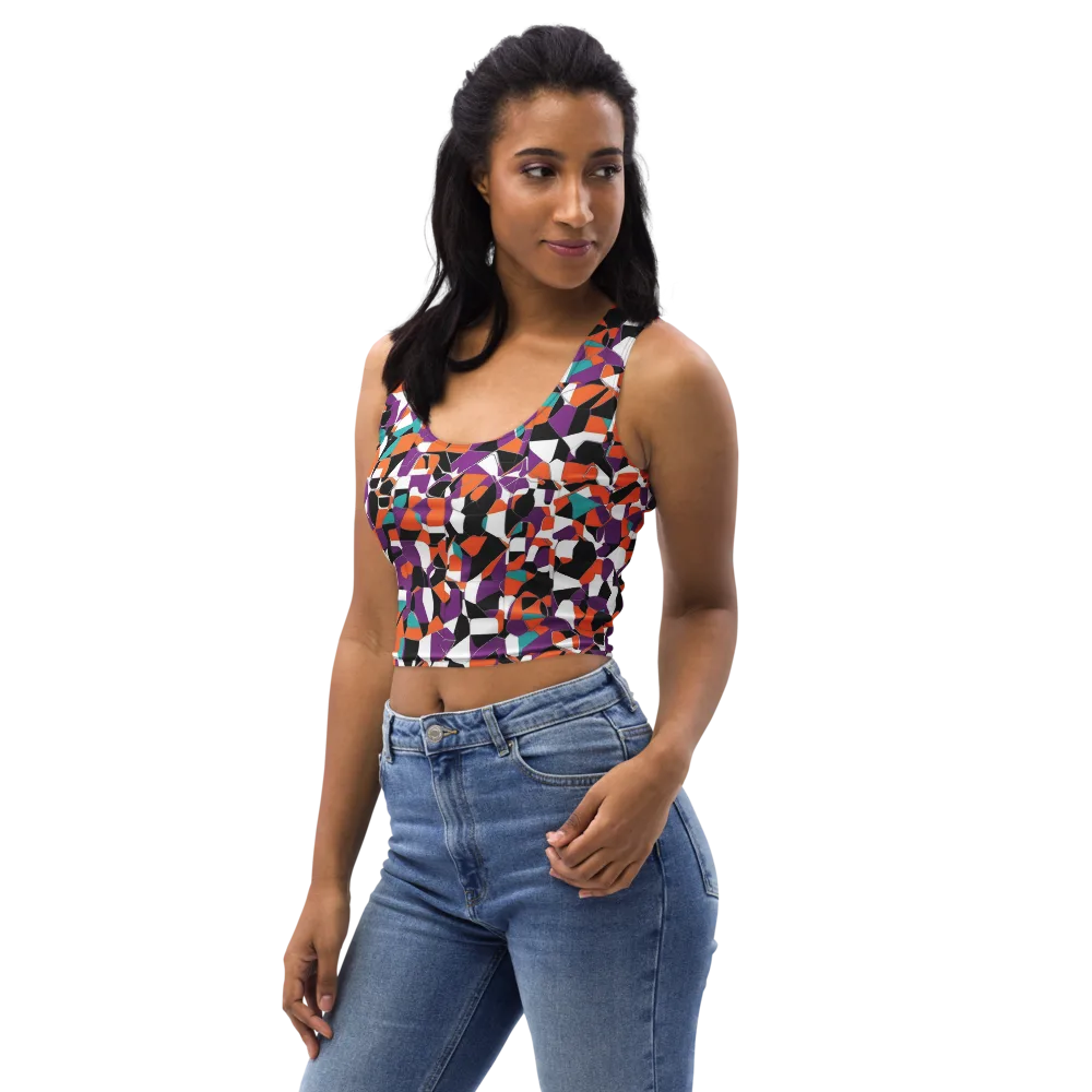 Modern Stained Glass on Crop Top — Left Front