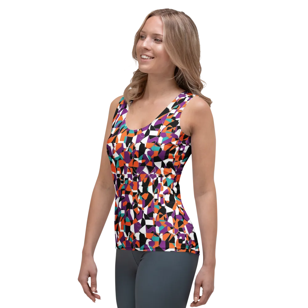 Modern Stained Glass on Women's Tank Top — Left Front