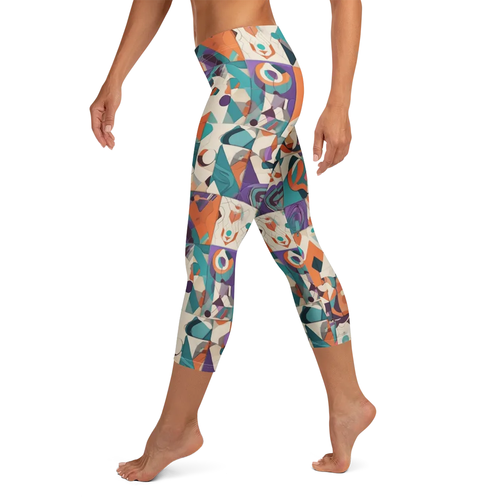 Chromatic Quilt on Capri Leggings — Left