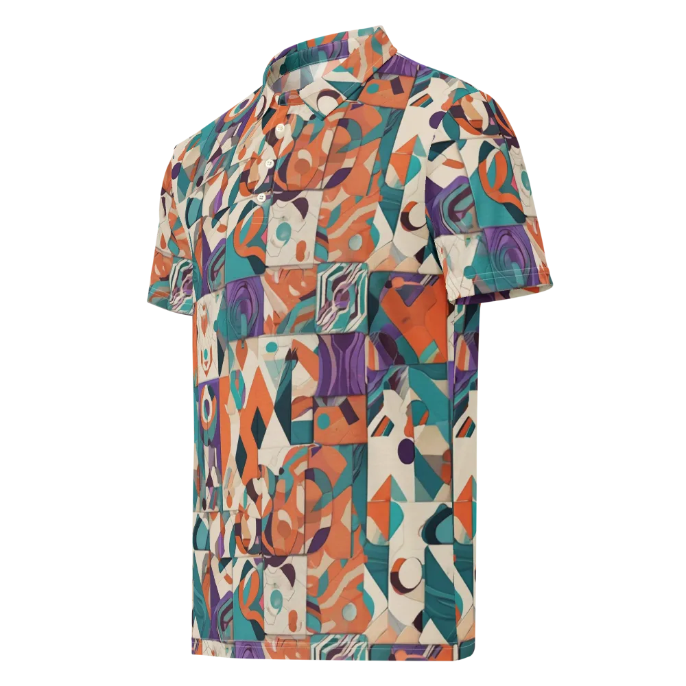 Chromatic Quilt on Men's Slim Fit Polo Shirt — Left Front