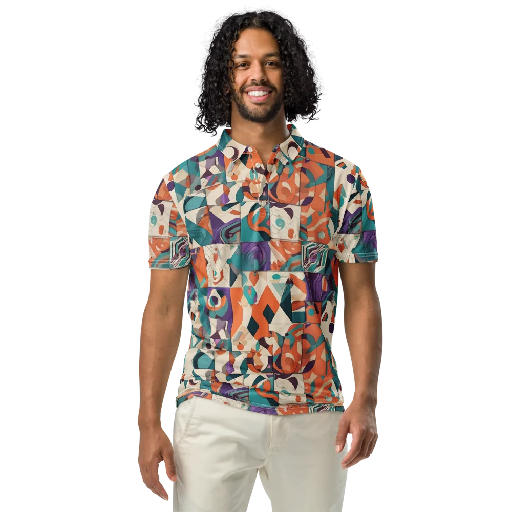 Chromatic Quilt on Men's Slim Fit Polo Shirt — Front