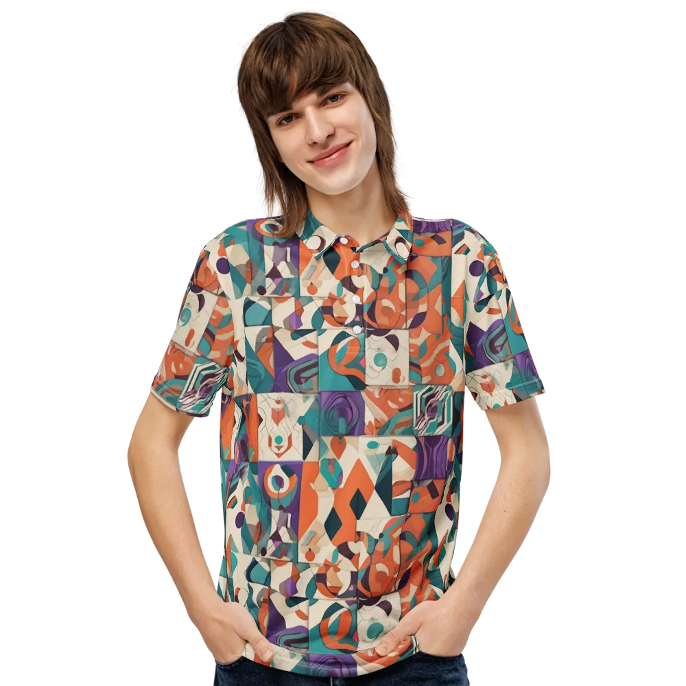 Chromatic Quilt on Men's Slim Fit Polo Shirt — Front