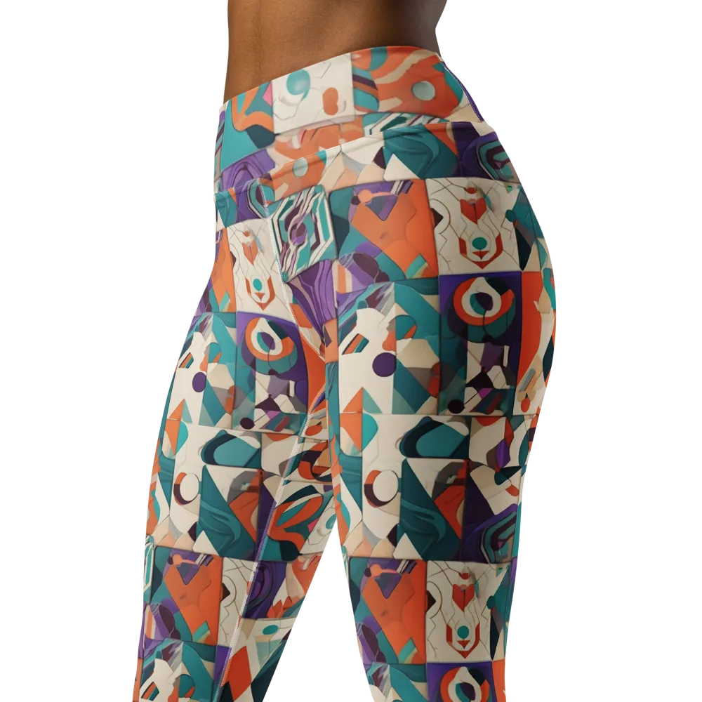 Chromatic Quilt on Yoga Leggings — Left Front