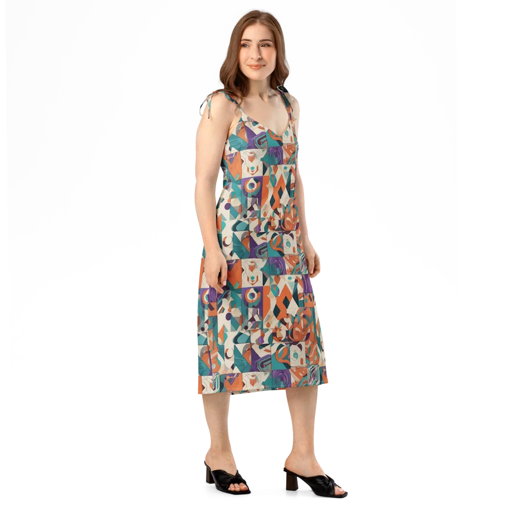 Chromatic Quilt on Slip Dress — Right Front