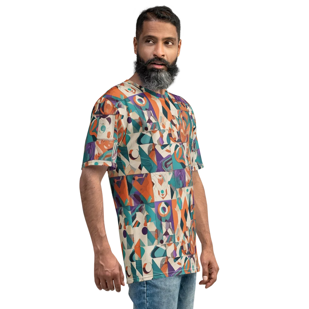 Chromatic Quilt on Men's Crew Neck T-Shirt — Right